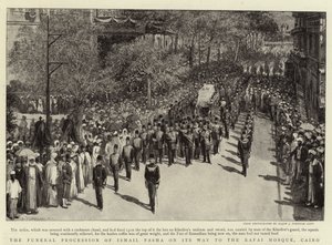 Il corteo funebre di Ismail Pasha sulla strada per la moschea di Rafai, Il Cairo da Charles J. Staniland